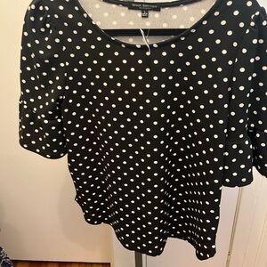 Black and White Polka Dot Top